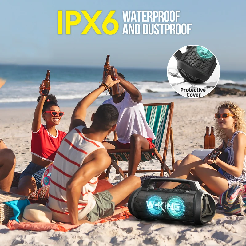 W-KING D10 70W RMS Portable Bluetooth Speaker with Powerful Bass (120W Peak)
