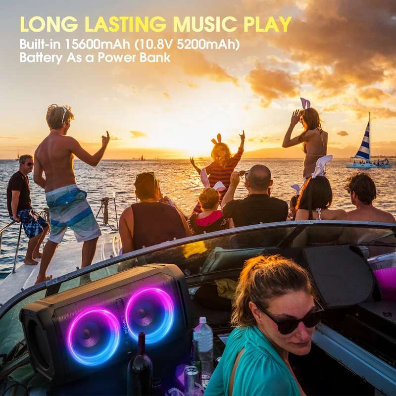 W-KING T11 100W RMS Loud Bluetooth Party Speaker for Outdoor Events (240W Peak)