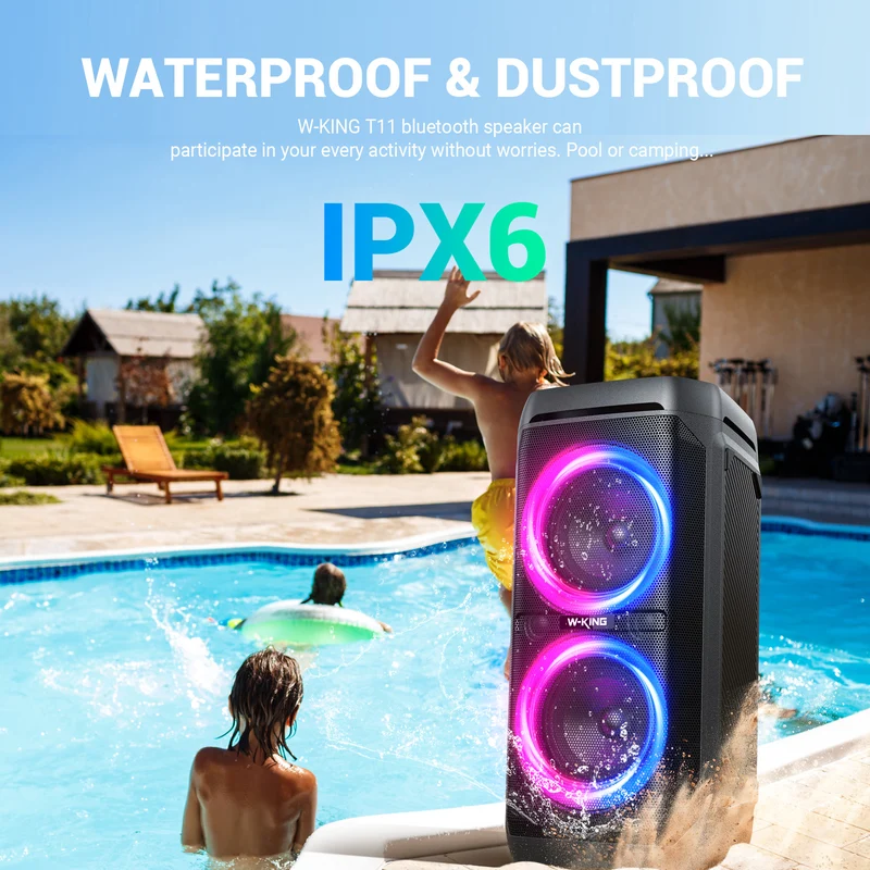 W-KING T11 100W RMS Loud Bluetooth Party Speaker for Outdoor Events (240W Peak)