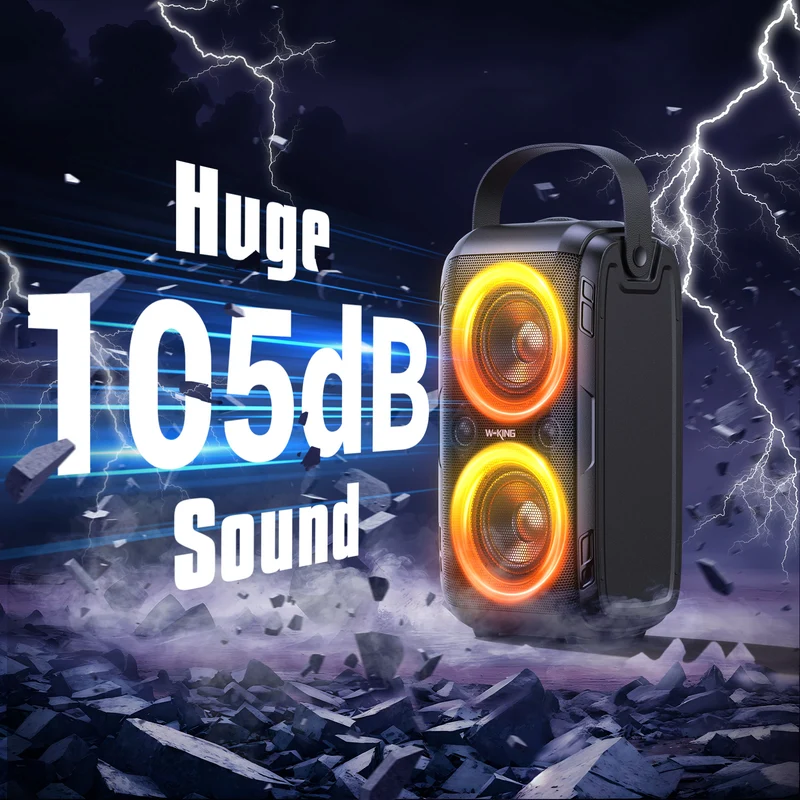 W-KING T9-2 80W RMS Powerful Bluetooth Party Speaker (180W Peak)