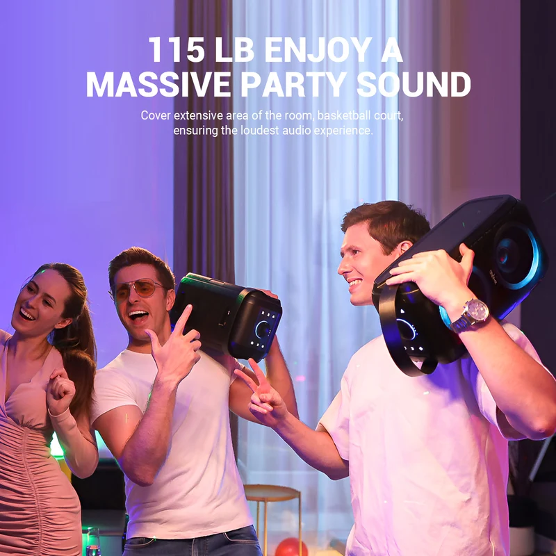 W-KING T9-2 80W RMS Powerful Bluetooth Party Speaker (180W Peak)