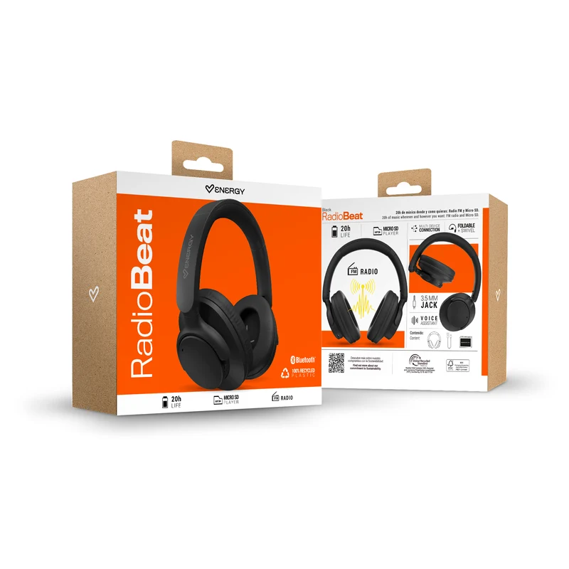 RadioBeat - Auriculares Bluetooth con radio FM