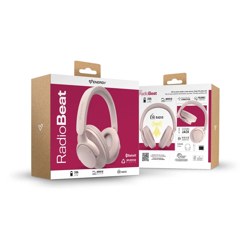 RadioBeat - Auriculares Bluetooth con radio FM