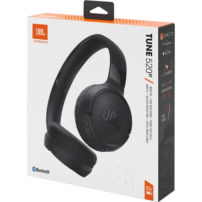JBL Wireless On-Ear Headphones with Microphone TUNE520BTBLKAM