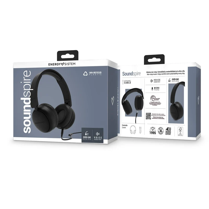 Soundspire - Auriculares con cable y micrófono