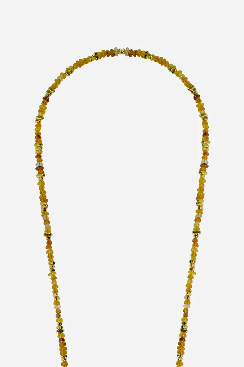 Chaîne de téléphone Liviya - Perles ambre