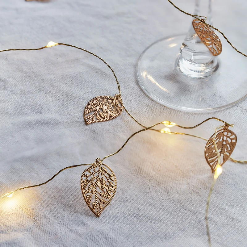 Sirius guirlande lumineuse 20 LEDS feuilles gold Marlin