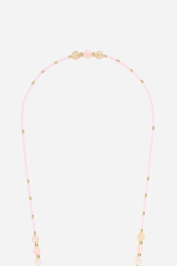 Chaîne de téléphone Iris - perles roses