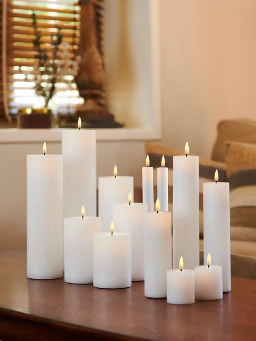 Set de 2 Bougies blanches LED h.25 cm