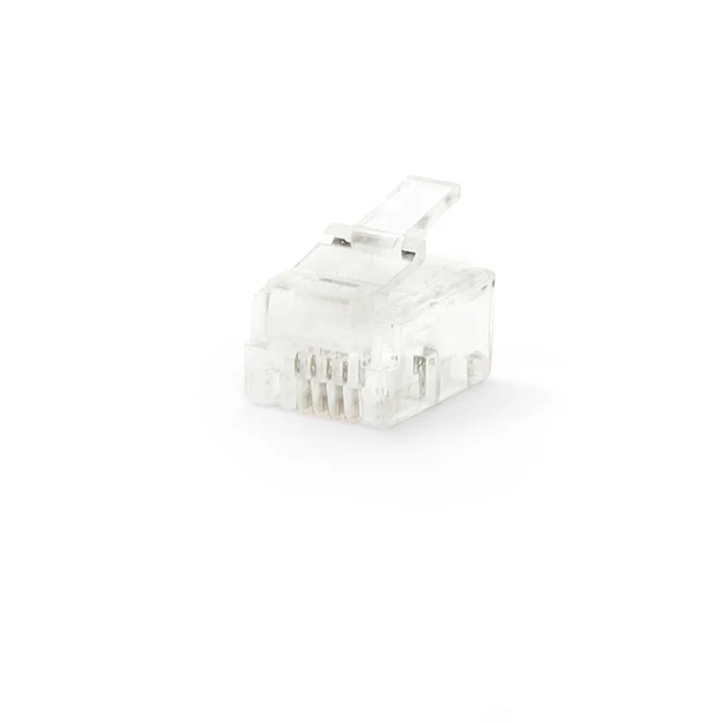 Telecom-Connector Type Aansluiting: RJ11 - Recht - Connectorplating: Goud Verguld