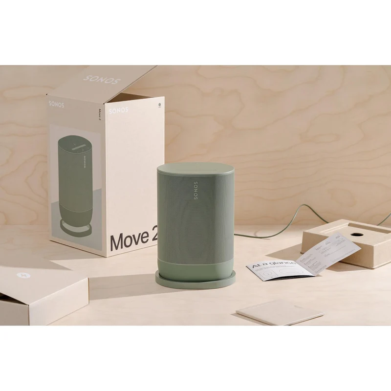 Enceinte sans fil Bluetooth WiFi Smart résistant à l'eau, Sonos Move2 - Olive