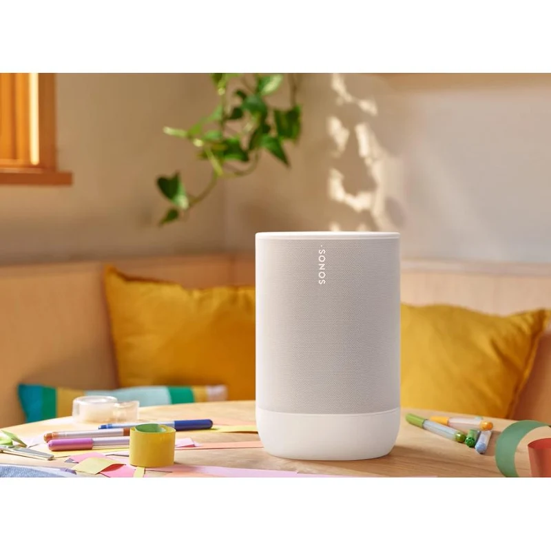 Enceinte sans fil Bluetooth WiFi Smart résistant à l'eau, Sonos Move2 - Blanc