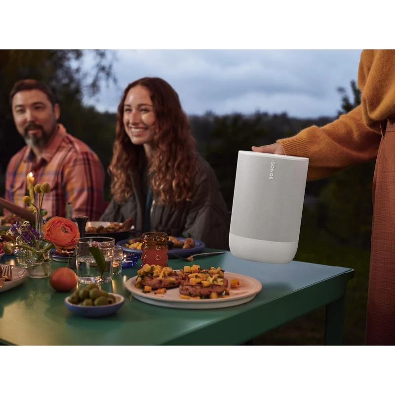 Enceinte sans fil Bluetooth WiFi Smart résistant à l'eau, Sonos Move2 - Blanc