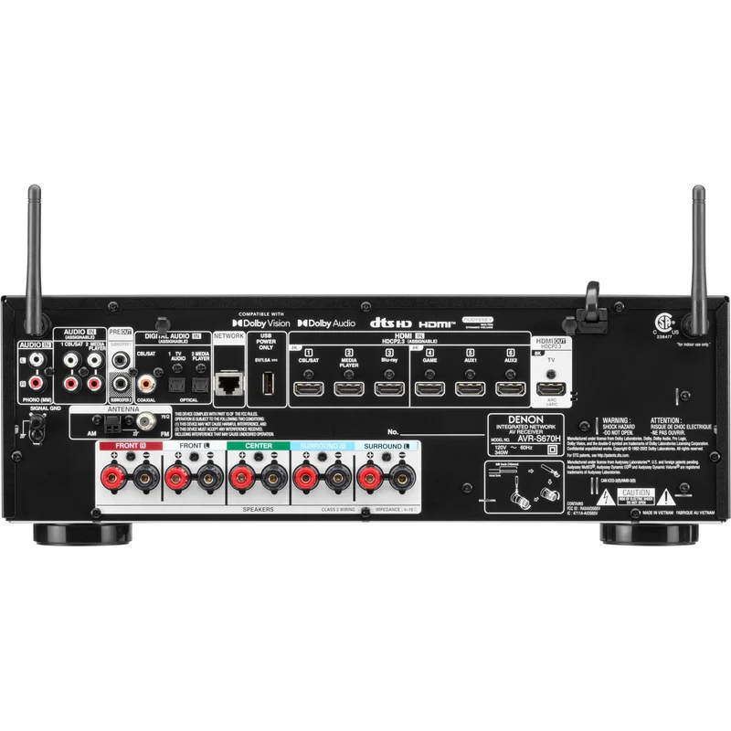 Récepteur AV 5.2 canaux, Denon AVR-S670H