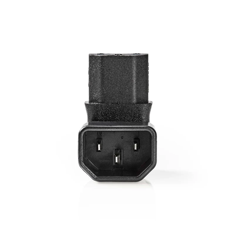 Verlengstekker IEC-320-C13 - IEC-320-C14 - 90° Gehoekt