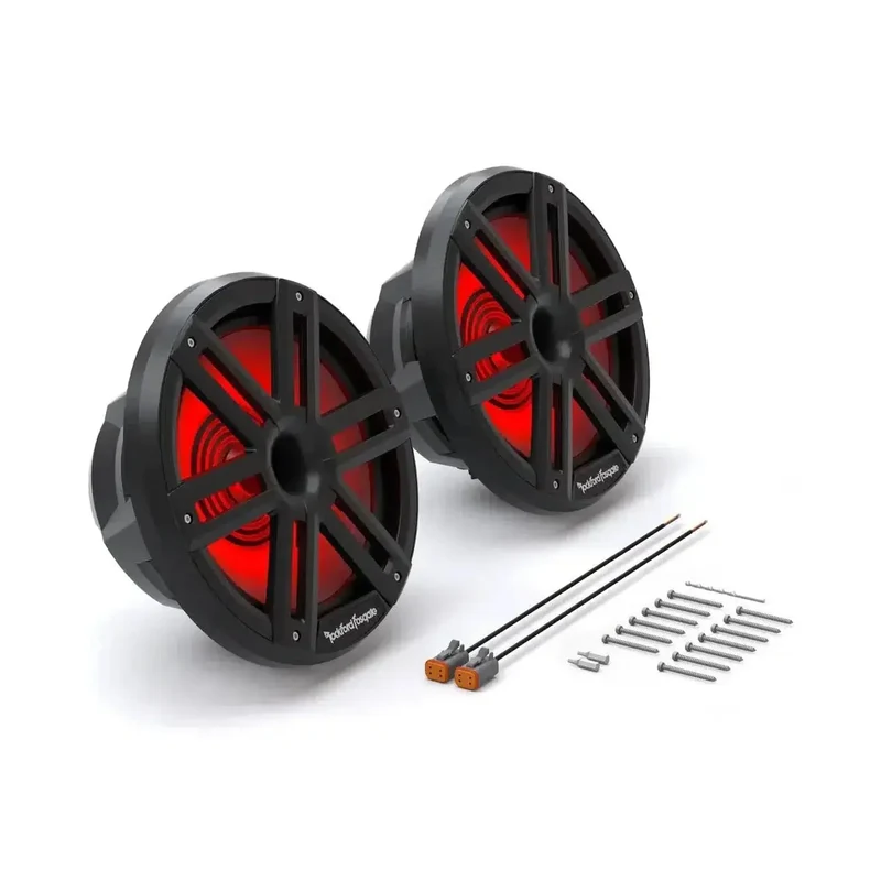 ROCKFORD M2-10HB – Haut-parleurs marins coaxiaux 25 cm Color Optix™ – 300W RMS – 4 Ohms – Version noire