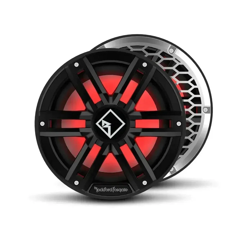 ROCKFORD FOSGATE M2D2-10SB – Subwoofer Marin 10" DVC 2 Ohm avec Éclairage RGB Color Optix™ (Grille Sport Inox)
