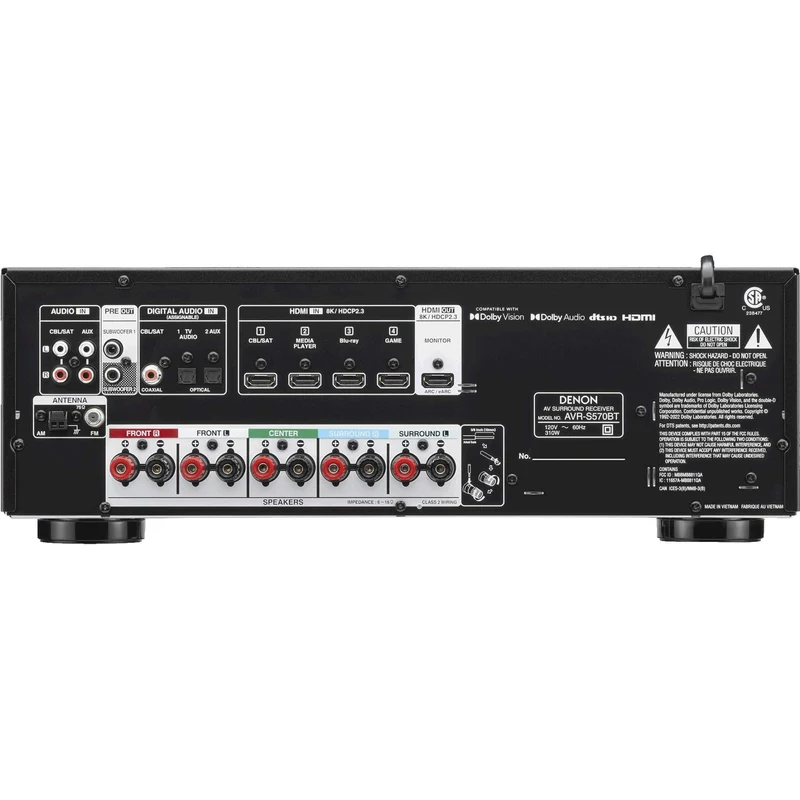 Récepteur AV 5.2 canaux, Denon AVR-S570BT