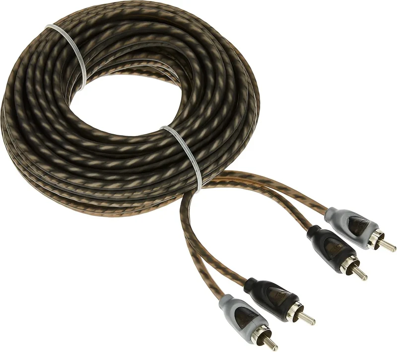 ROCKFORD RFI-20 – Câble RCA torsadé – 2 x 6 mètres – Audio stéréo blindé