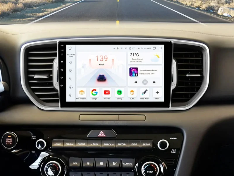 Autoradio Android 9 pouces pour Kia Sportage (2016-2018) – Écran QLED, CarPlay, Android Auto, Bluetooth 5.0