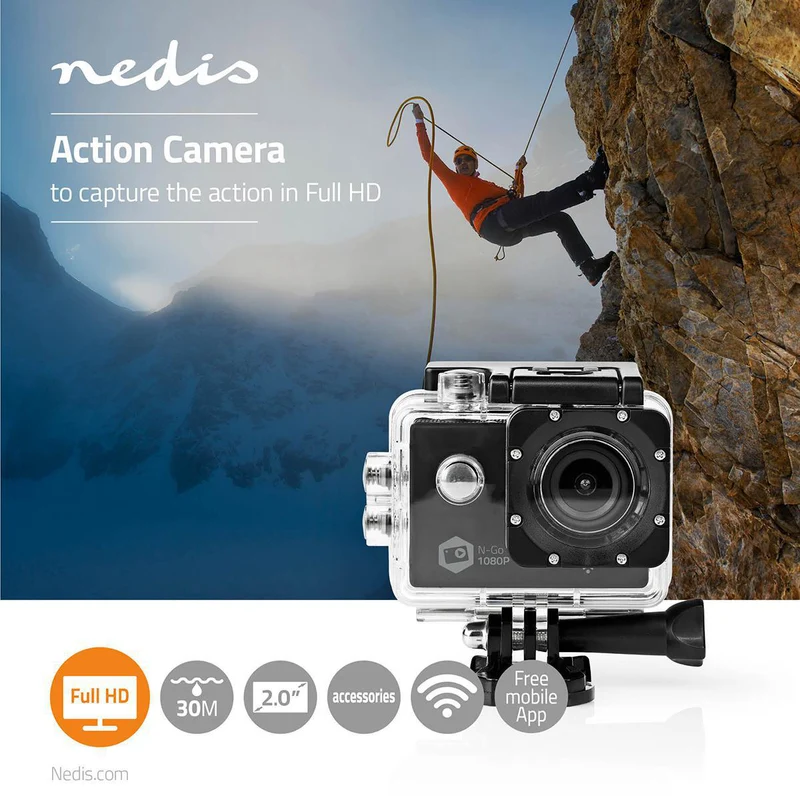 Action Cam 1 Scherm - 1080p@30fps - 12 MPixel