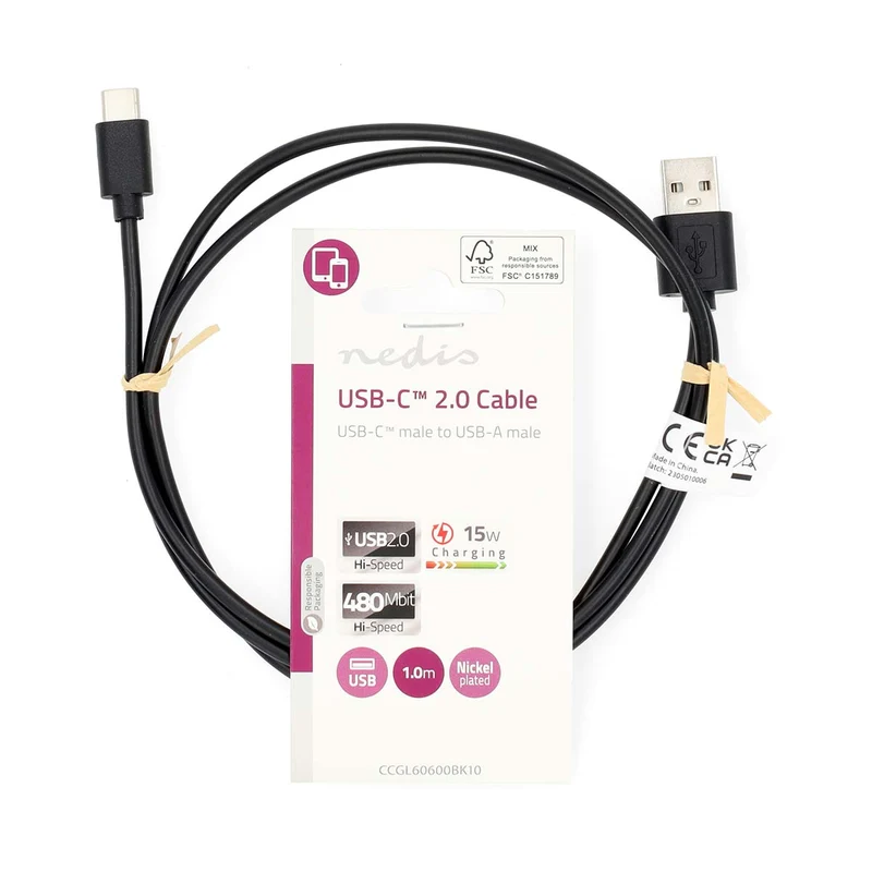 USB-Kabel USB 2.0 - USB-A Male - USB-C™ Male