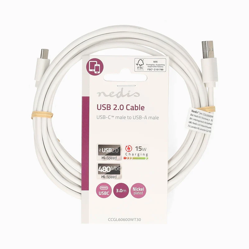 USB-Kabel USB 2.0 - USB-A Male - USB-C™ Male