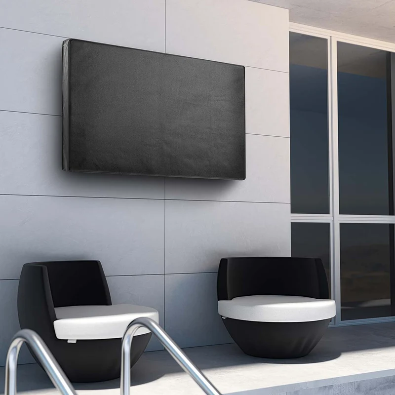 TV-Beschermhoes voor Buiten Scherm afmeting: 55 - 58" - Supreme Quality Oxford - Zwart