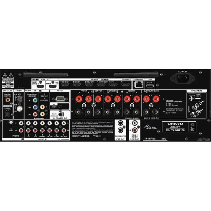 Récepteur AV Réseau 8K 9.2 X 100W, Onkyo TXNR7100