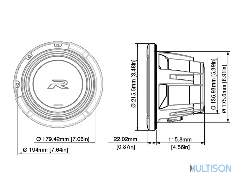 Alpine R2-W8D2 - Subwoofer 20cm Double Bobine 1000 Watts