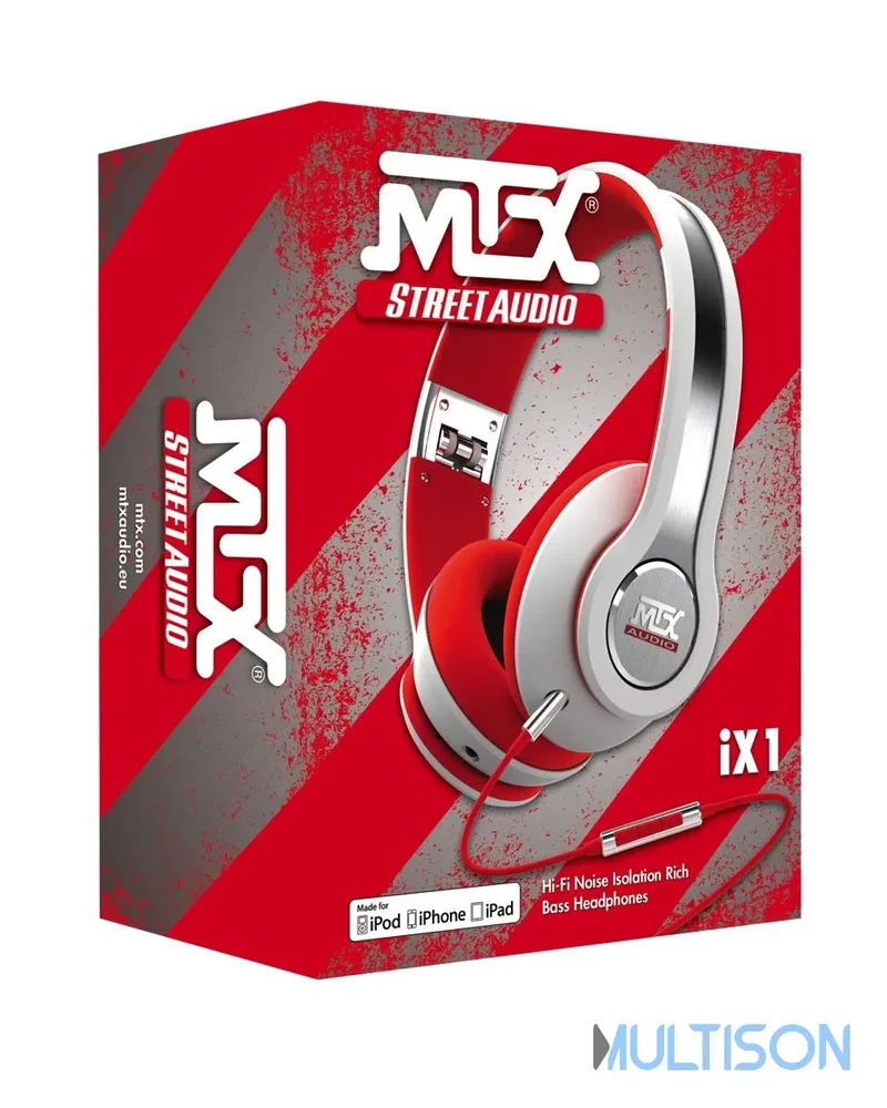 MTX iX1 White - Casque Hi-Fi Circum-Aural Haut-Parleurs Néodymes