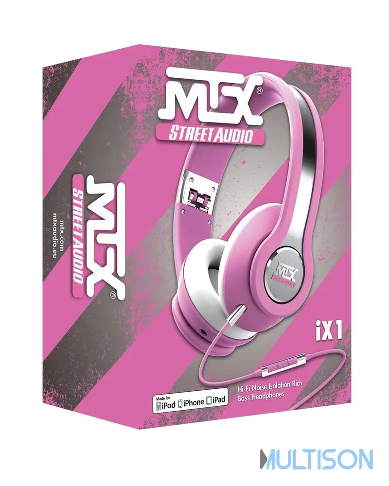 MTX iX1 Pink - Casque Hi-Fi Circum-Aural Haut-Parleurs Néodymes