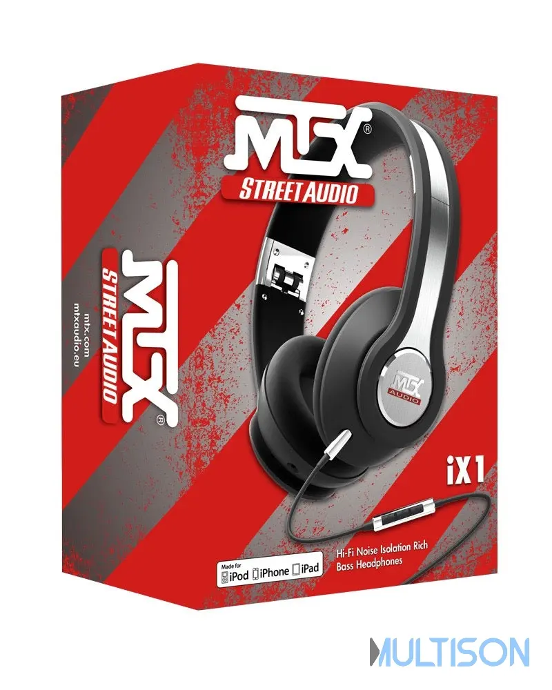 MTX iX1 Black - Casque Hi-Fi Circum-Aural Haut-Parleurs Néodymes