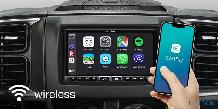 ALPINE iLX-705D – Autoradio 7 pouces HD Apple CarPlay sans fil et Hi-Res Audio