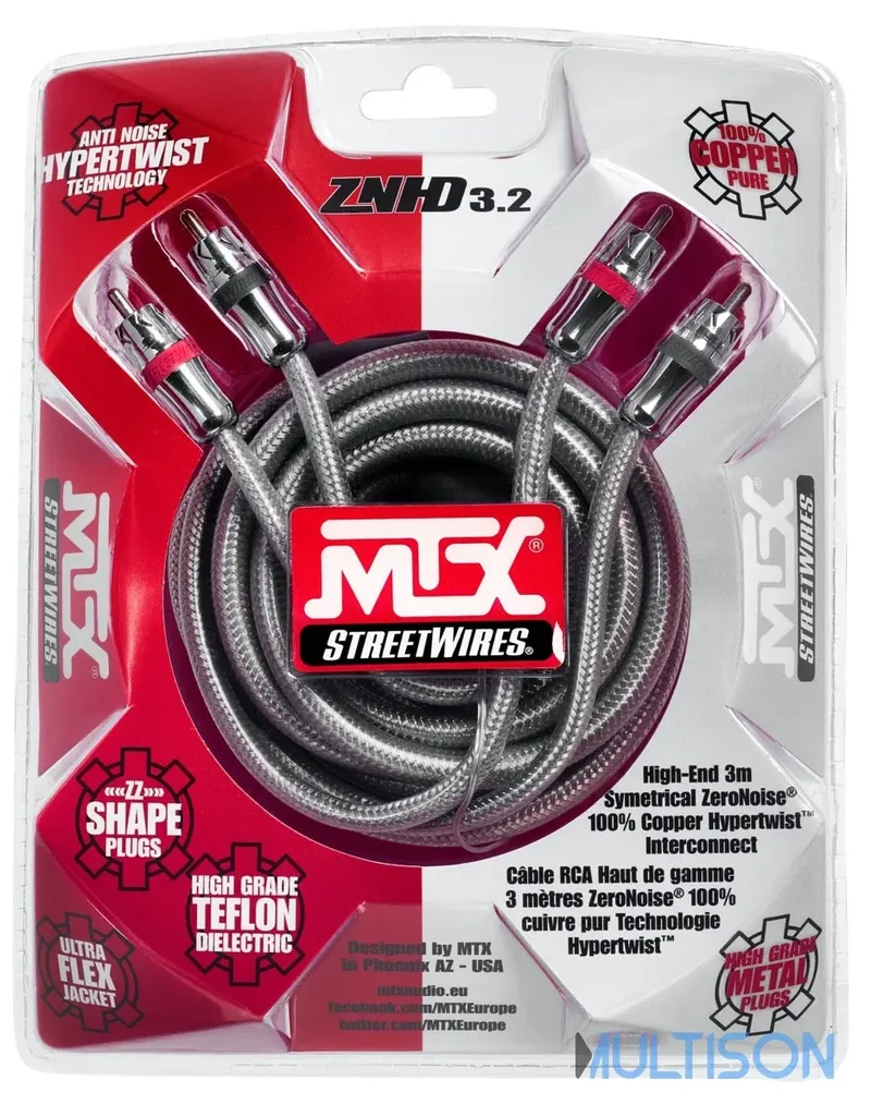 MTX ZNHD3.2 – Câble RCA Stéréo 3 mètres ZeroNoise Haute Définition