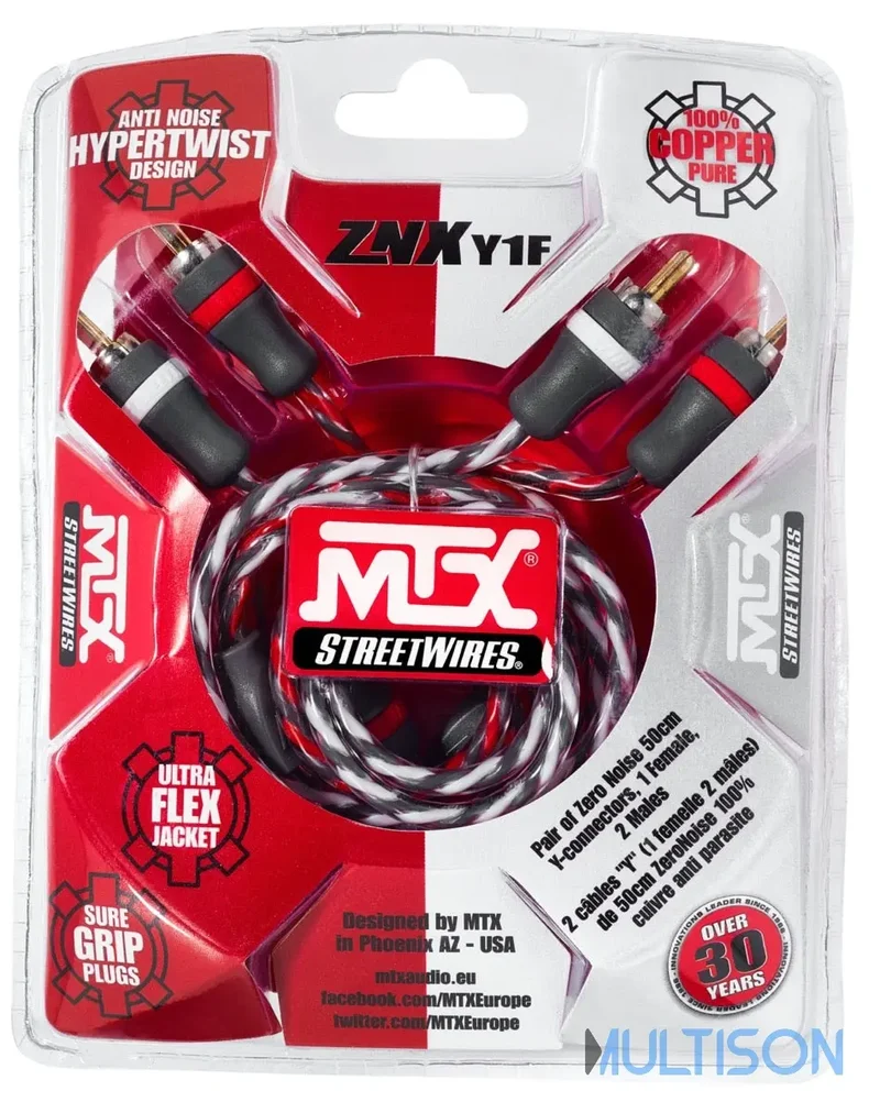 MTX ZNXY1F – Câble RCA "Y" 50 cm 1 femelle vers 2 mâles