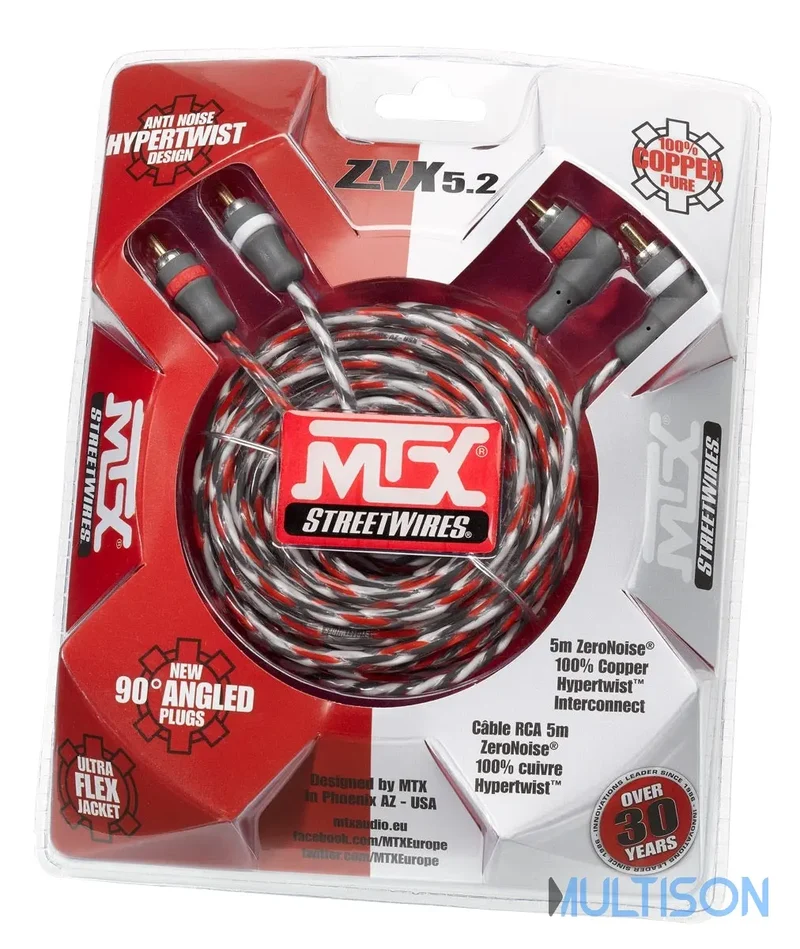 MTX ZNX5.2 – Câble RCA 5 mètres "ZeroNoise"