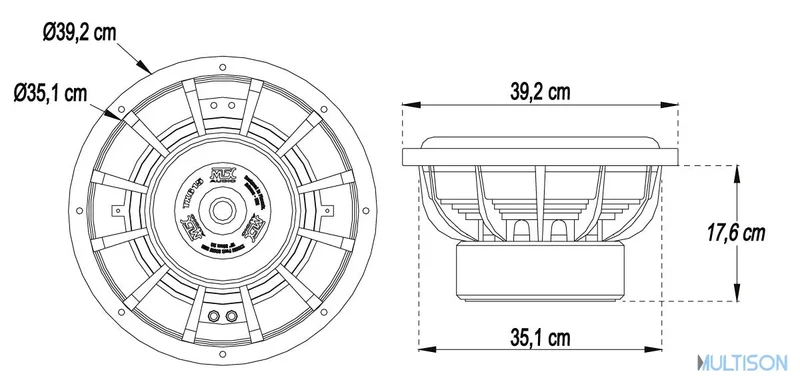 MTX TX615 – Subwoofer 38cm 1000W RMS simple bobine 2Ω
