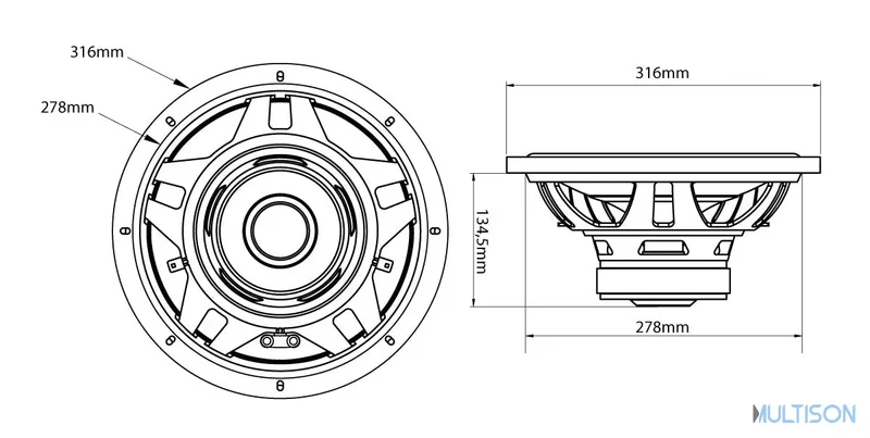 MTX RT12-04 – Subwoofer 30cm 250W RMS simple bobine 4Ω