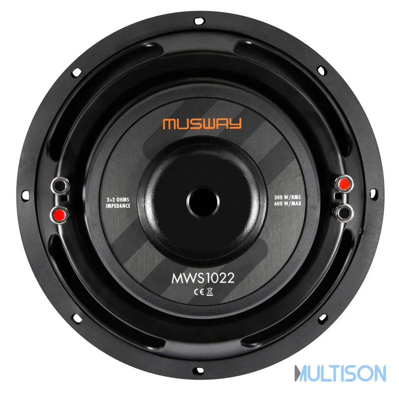 MUSWAY MWS1022 – Subwoofer 25 cm (10”) en Design Plat