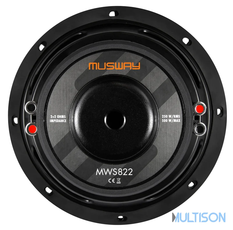 MUSWAY MWS822 – Subwoofer 20 cm (8”) en Design Plat
