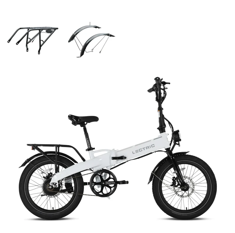 XP Lite2 Arctic White Long-Range + FREE Rear Rack, Fenders, Elite Headlight, Suspension Seat Post ($496 Value) [CA]