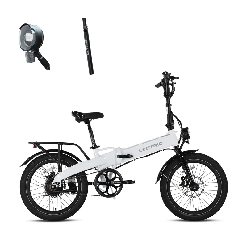 XP Lite2 Arctic White Long-Range + FREE Rear Rack, Fenders, Elite Headlight, Suspension Seat Post ($496 Value) [CA]