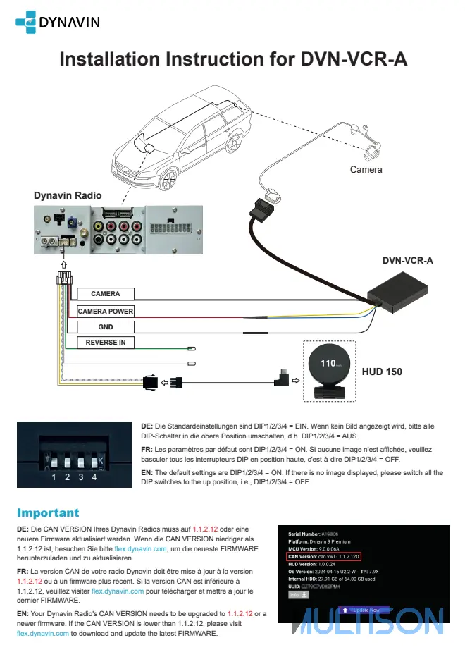 DYNAVIN DVN-VCR-A - Adaptateur de Caméra d’Origine VW