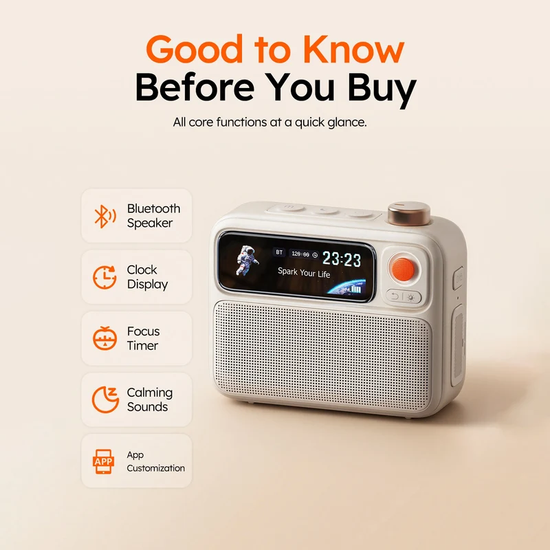 Divoom FlowToo Premium Bedside Speaker & Smart Sleep Clock