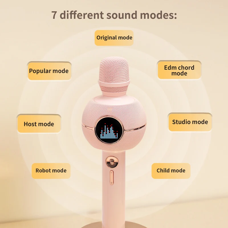 Divoom K-StarSpark Portable Karaoke Machine with Wireless Microphone & Pixel Display