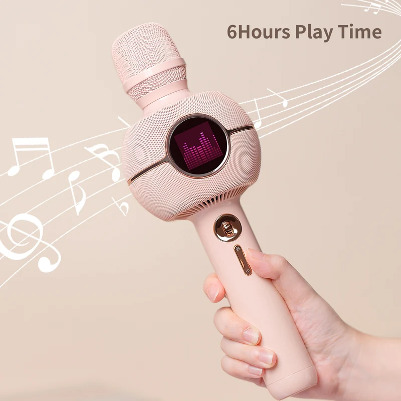 Divoom K-StarSpark Portable Karaoke Machine with Wireless Microphone & Pixel Display