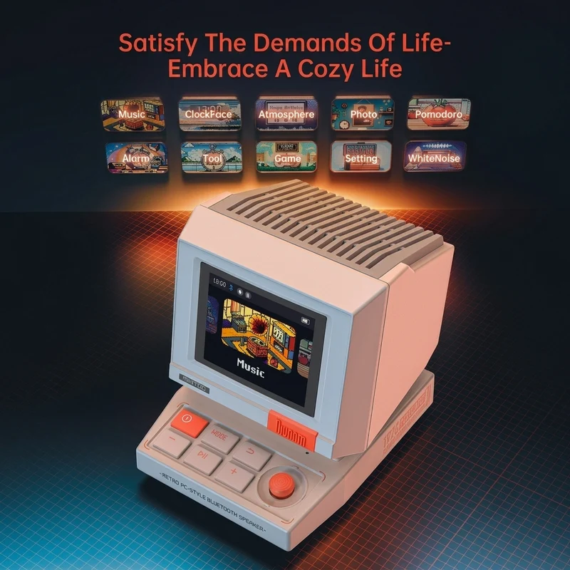 Divoom MiniToo Retro Pixel Bluetooth Speaker with DIY LED Display