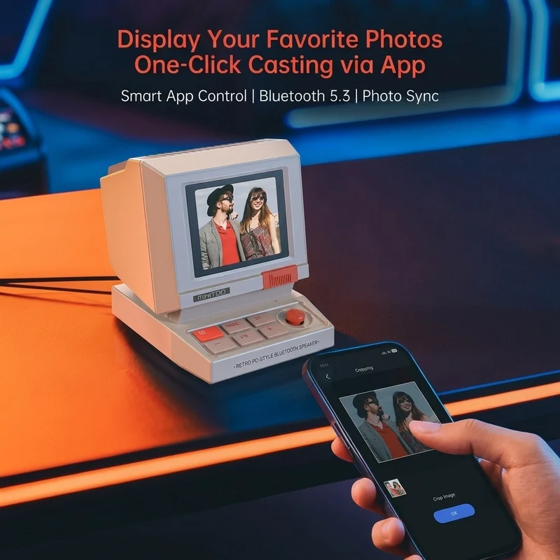 Divoom MiniToo Retro Pixel Bluetooth Speaker with DIY LED Display
