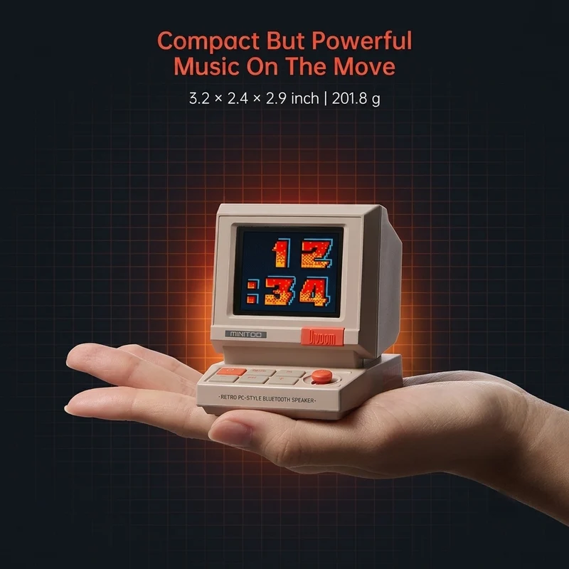 Divoom MiniToo Retro Pixel Bluetooth Speaker with DIY LED Display